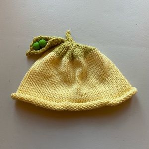 Hand knit cotton baby hat